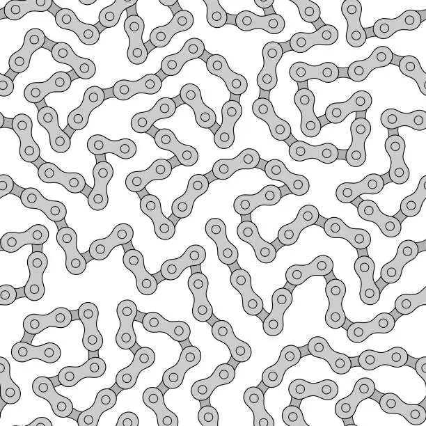 Vector illustration of Seamless pattern with bicycle chain