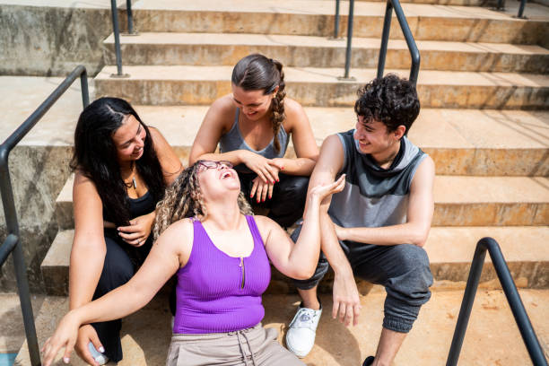 istock Happy friends talking outdoors 1486077315