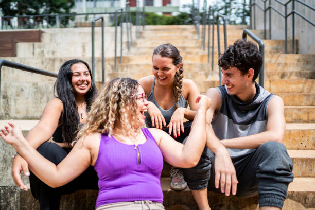 istock Happy friends talking outdoors 1486077322