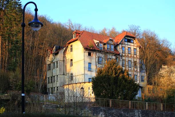 istock Long abandoned historic sanatorium in Germany in evening light 1486077437