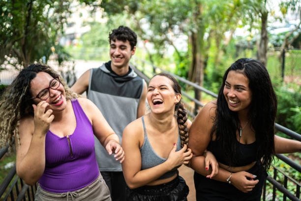 istock Friends walking at the park 1486078448