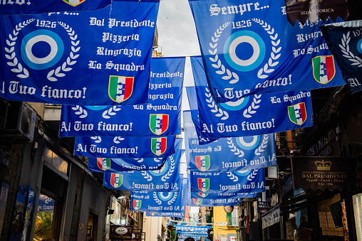 Naples, Italy, April 18 2023, the city celebrates the euphory for the Serie A title back to the city 33 years after Maradona.