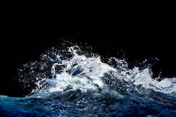Wild waves isolated over black background