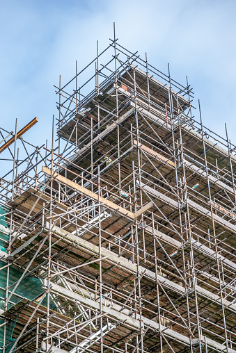 Large scale scaffolding around York Minster.