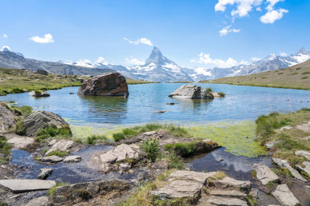 istock Matterhorn with Stellisee, Zermatt,  Switzerland 1486086744