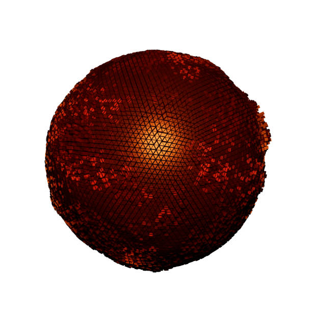 A ball with an abstract texture and shape in the form of a pulse. 3d render