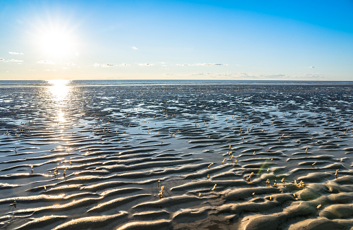 Ebb in the North Sea in Sank-Peter-Ording, Germany
