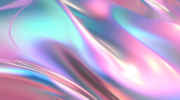 istock Digital render of a colorful bright holographic fabric background 1486088924