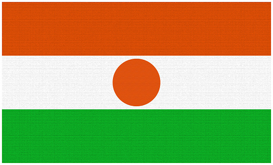 Flag of Niger, with a cloth texture effect