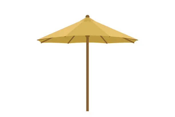 Vector illustration of Yellow beach umbrella isolated on white background