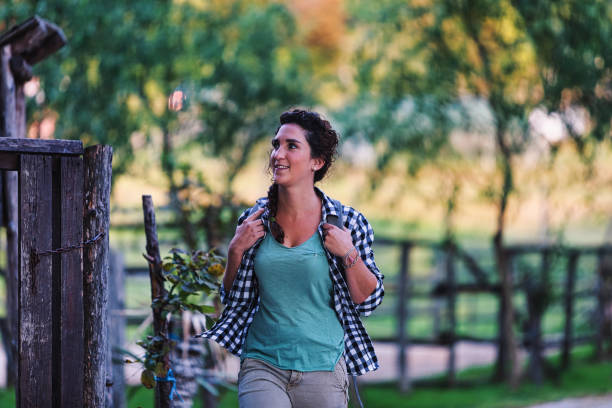 Tourist on a nature walk