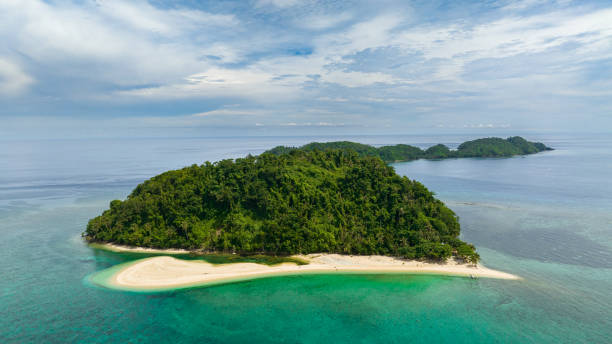 istock Tropical island with sandy beach. 1486101097