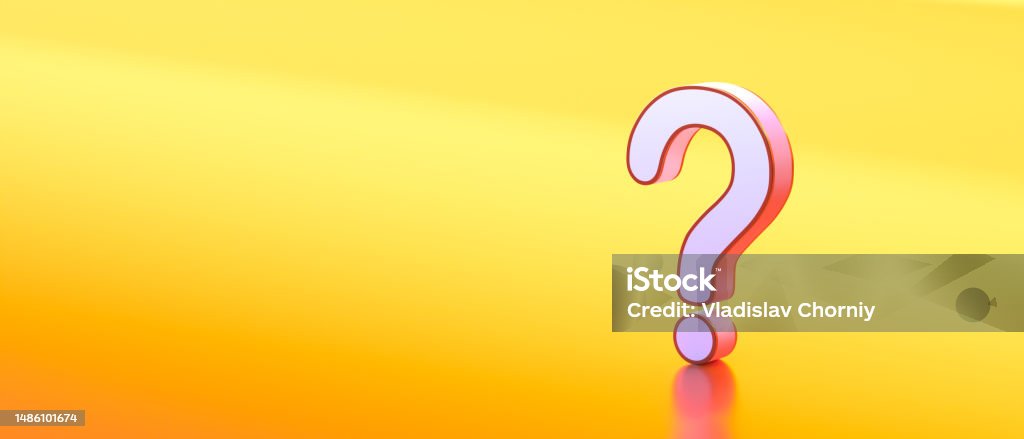 Empty Question Mark White Question Mark On Yellow Background With Empty Copy Space On Left ...
