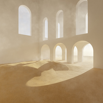 room of fantasy. Concept art of way,3d rendering.