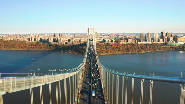 Aerial drone shot of George Washington Bridge