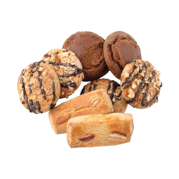istock Close up a cookies with nuts and chocolate biscuits 1486115796