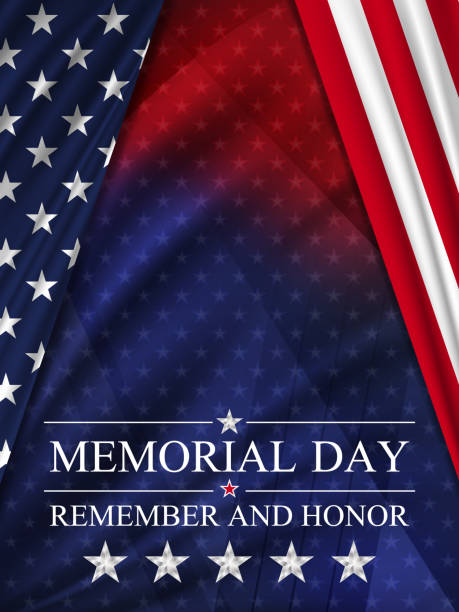 ilustrações de stock, clip art, desenhos animados e ícones de memorial day background. national holiday of the usa. united states flag vertical poster. - backgrounds us memorial day patriotism american flag