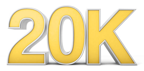 istock 20K 3d. 10k followers isolated on white background. 3D rendering 1486126348