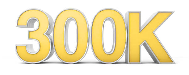 istock 300K 3d. 10k followers isolated on white background. 3D rendering 1486126395