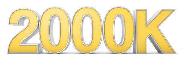 istock 2000K 3d. 2000k followers isolated on white background. 3D rendering 1486126396