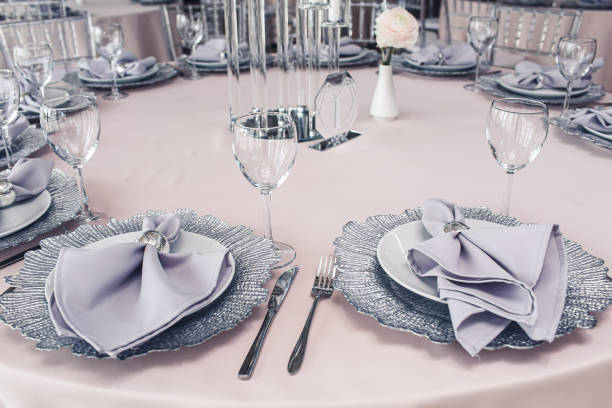 istock decor and table setting with purple napkins 1486127126