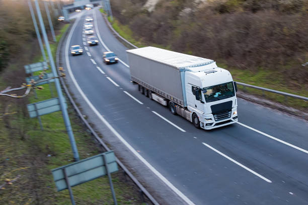 istock Lorry travelling on the motorway. 1486127456