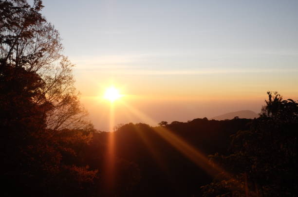 istock Nice sunrise in morning on the mountain 1486130139