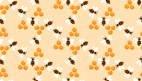 Bee Pattern 1 Stock Illustration - Download Image Now - Abstract ...