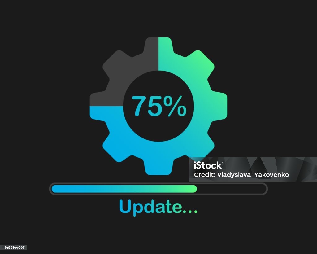 Programme Update Image Update Process Flat Green Blue Software Update Vector Illustration ...