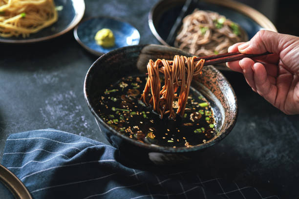 istock Zaru Soba Noodles with Soy Sauce Dip 1486146644