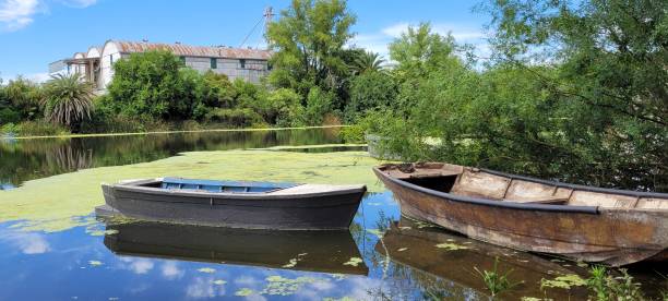 istock Two boats on the river. 1486150624