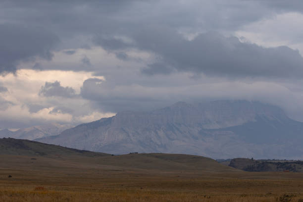 paisaje otoñal de sun river game range en montana - lewistown fotografías e imágenes de stock