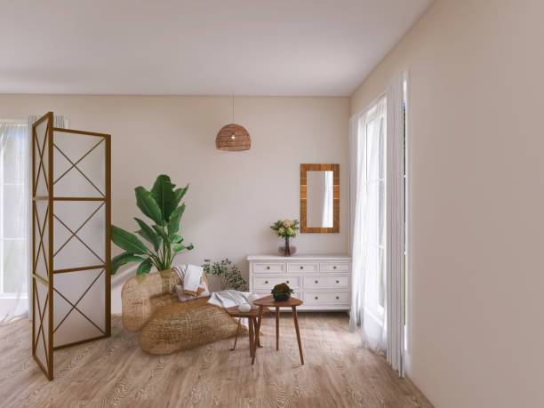 istock Living room interior 3d render, 3d illustration 1486156566