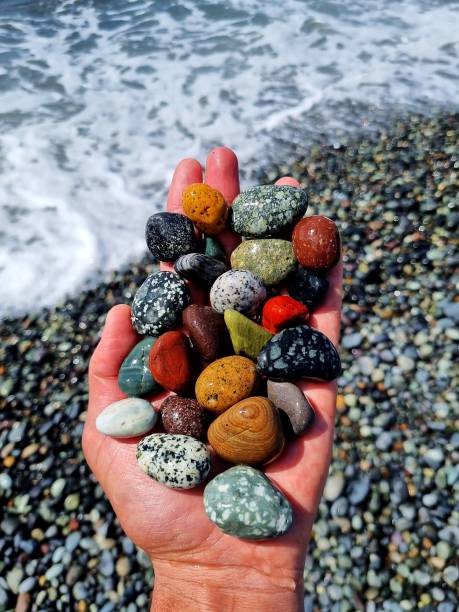 istock Colorful rounded pebbles on the beach 1486159348