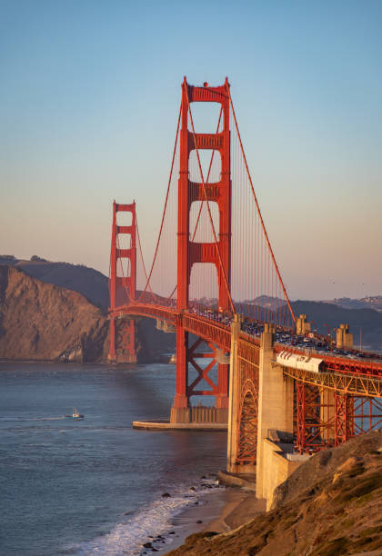 istock Golden Gate Bridge and Fort Point Rock at Sunset 1486166648