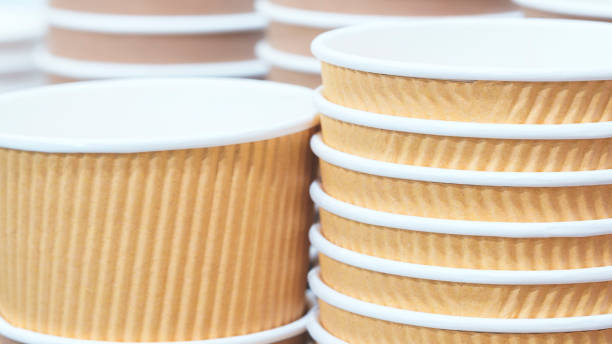 istock Close-up of  paper disposable cups 1486168652