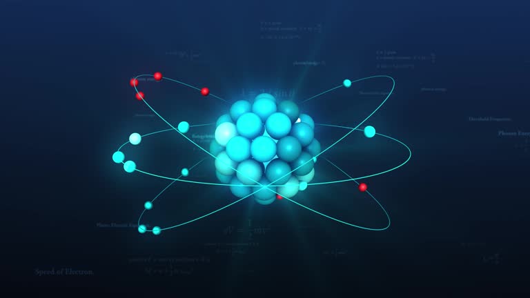 4K-Atom Model (electrons, neutrons, protons). Seamless Looping