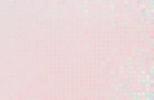 Pink tile wall chequered background bathroom floor texture. Ceramic wall and floor tiles mosaic background in bathroom and kitchen clean. Pool design pattern geometric with grid wallpaper decoration.