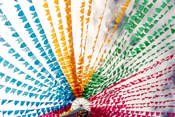 istock Colorful flags for party decoration. 1486180118
