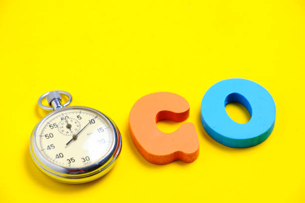 Word go and stopwatch yellow background