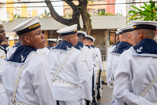 Setubal, Portugal: cadets of the Institute of the Pupils of the Army (Instituto dos Pupilos do Exército) on parade. Pupilos do Exército offers Basic and Secondary Education programmes, for both genders.Cadets are known as \