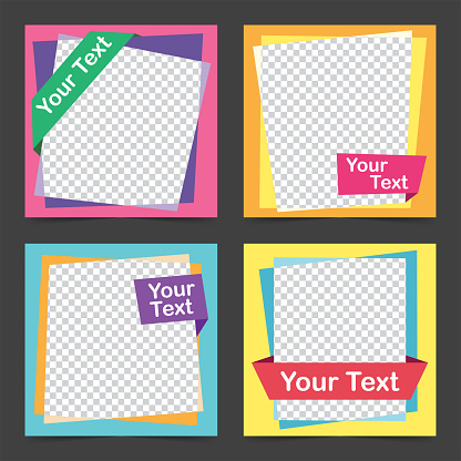 Blank photo frames with empty space for your image Vector illustration design