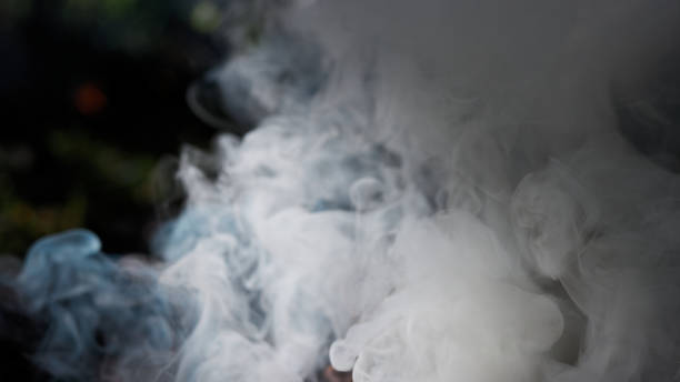 istock smoke clouds from the fire close-up, dense layer of smoke 1486198450
