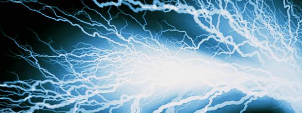 istock Abstract blue lightning background shining in the dark 1486204830