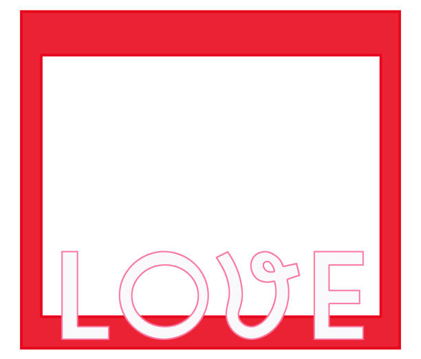 istock Red picture fraame with white message LOVE isolated on white background with clipping path 1486207333