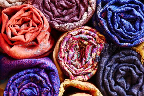 istock colorful fabrics, bedspreads and kerchiefs with different oriental patterns. 1486210501