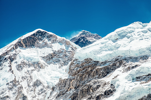 Everest Mountain Peak. The top of the world. Himalaya.