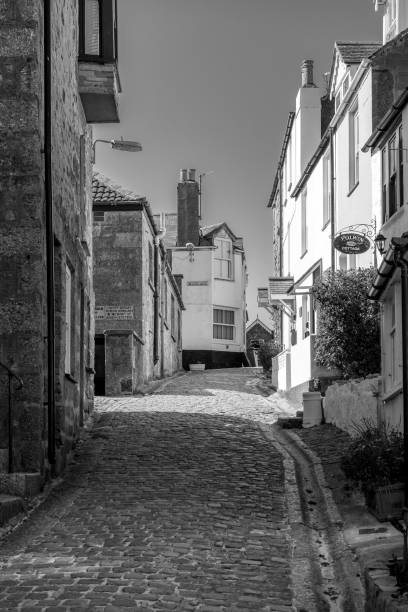 istock St Ives street in black and white 1486213668