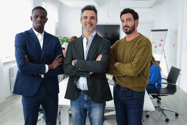 istock Successful company with happy team in  co-working space 1486214267