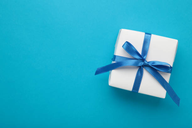 istock Event design concept - perspective view of fathers day layout with gift box on beige background, copy space for mock up. Space for text 1486215468
